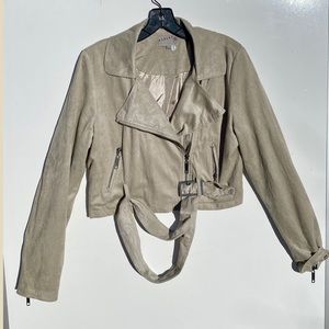 Ashley Faux Suede Cropped Moto Jacket